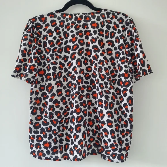 NWT Michael Kors Leopard Print Zip / Tie Blouse - Picture 4 of 8